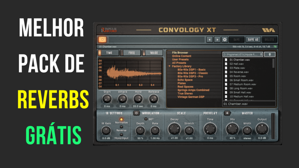 Melhor Pack de Impulse Response de Reverbs Gratuito + Plugin Grátis V1